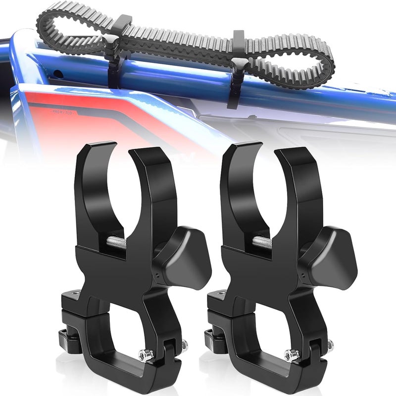 Drieaco Store 2PCS UTV Drive Belt Holder Fit 1-2" Roll Bar, Universal Spare Belt Mount Adjustable Metal Drive Belt Bracket for Can Am Maverick x3 Defender Polaris RZR Ranger KRX Teryx Mule Talon Pioneer SXS - Image 1